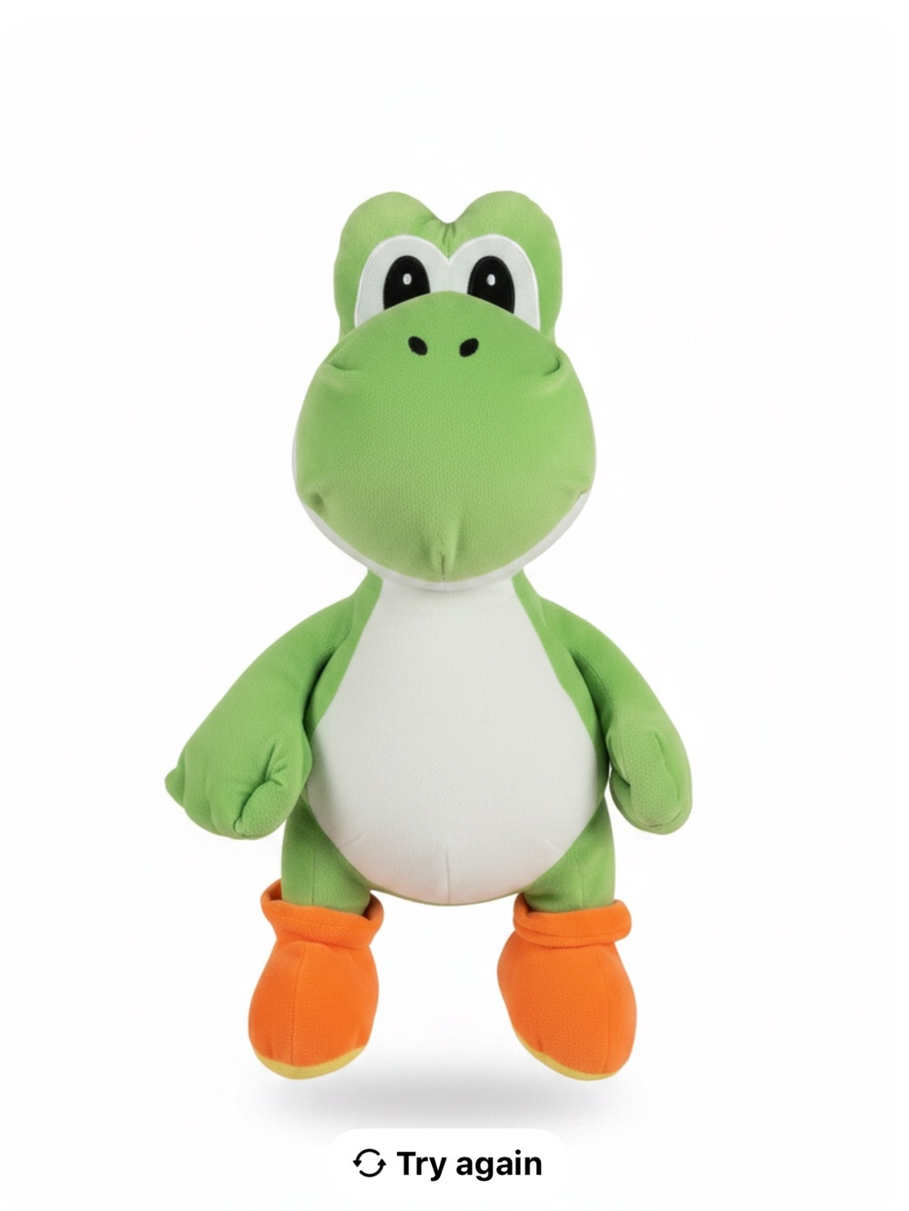 Nintendo Green Plush Dinosaur with Orange and White Accents, excellent condition